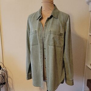 Green long sleeve, button-Up Shirt by Old Navy.
